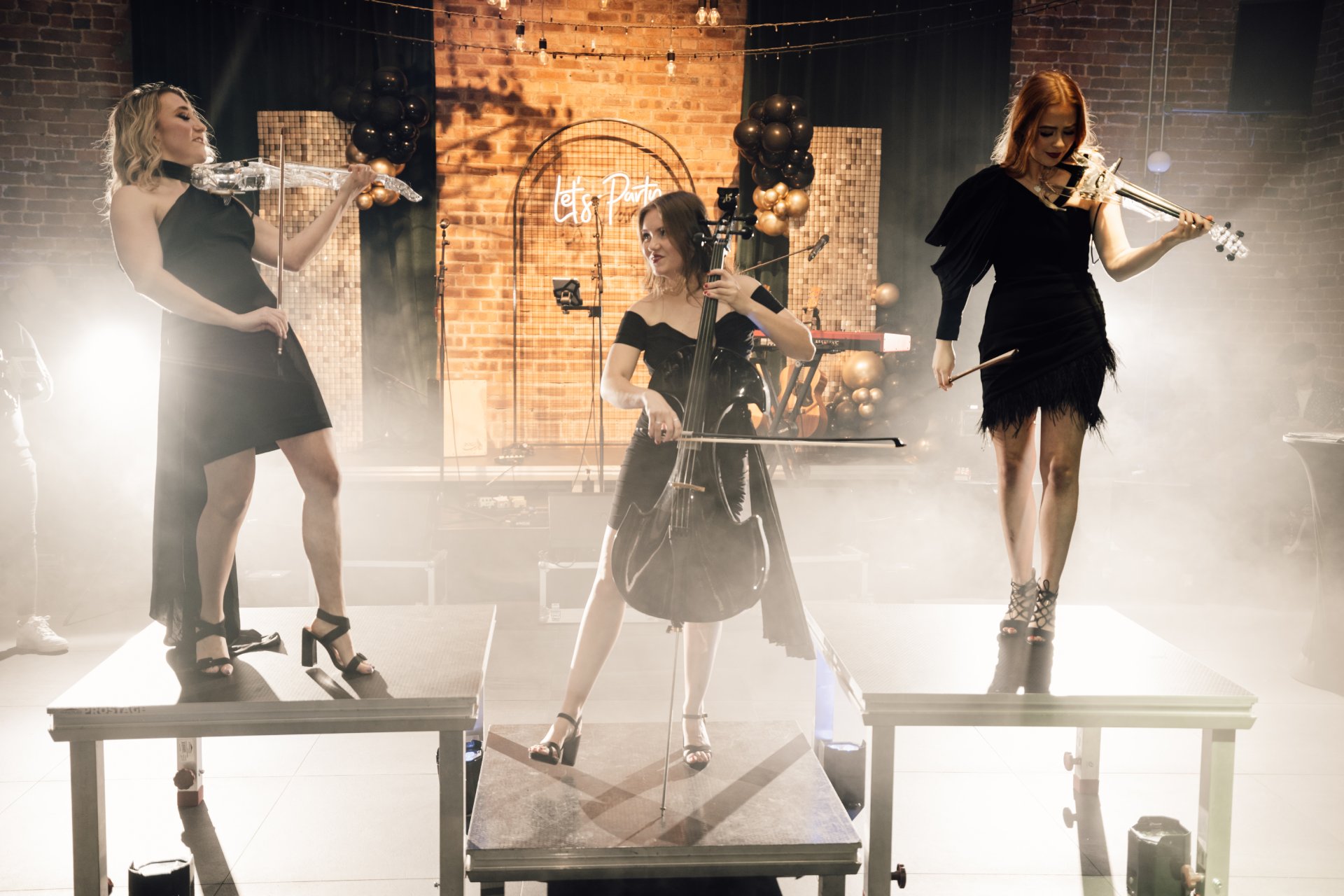 A DJ and a singer performing