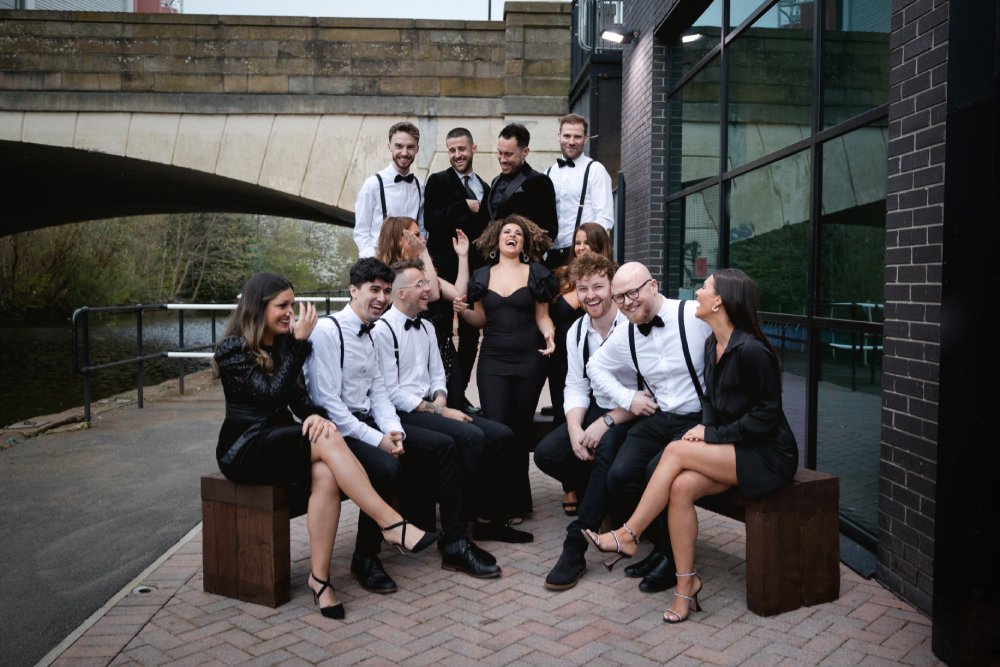 A group of musicians performing on stage